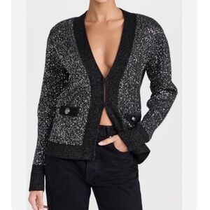 L’agence Jinny cardigan jacket sweater with sequins